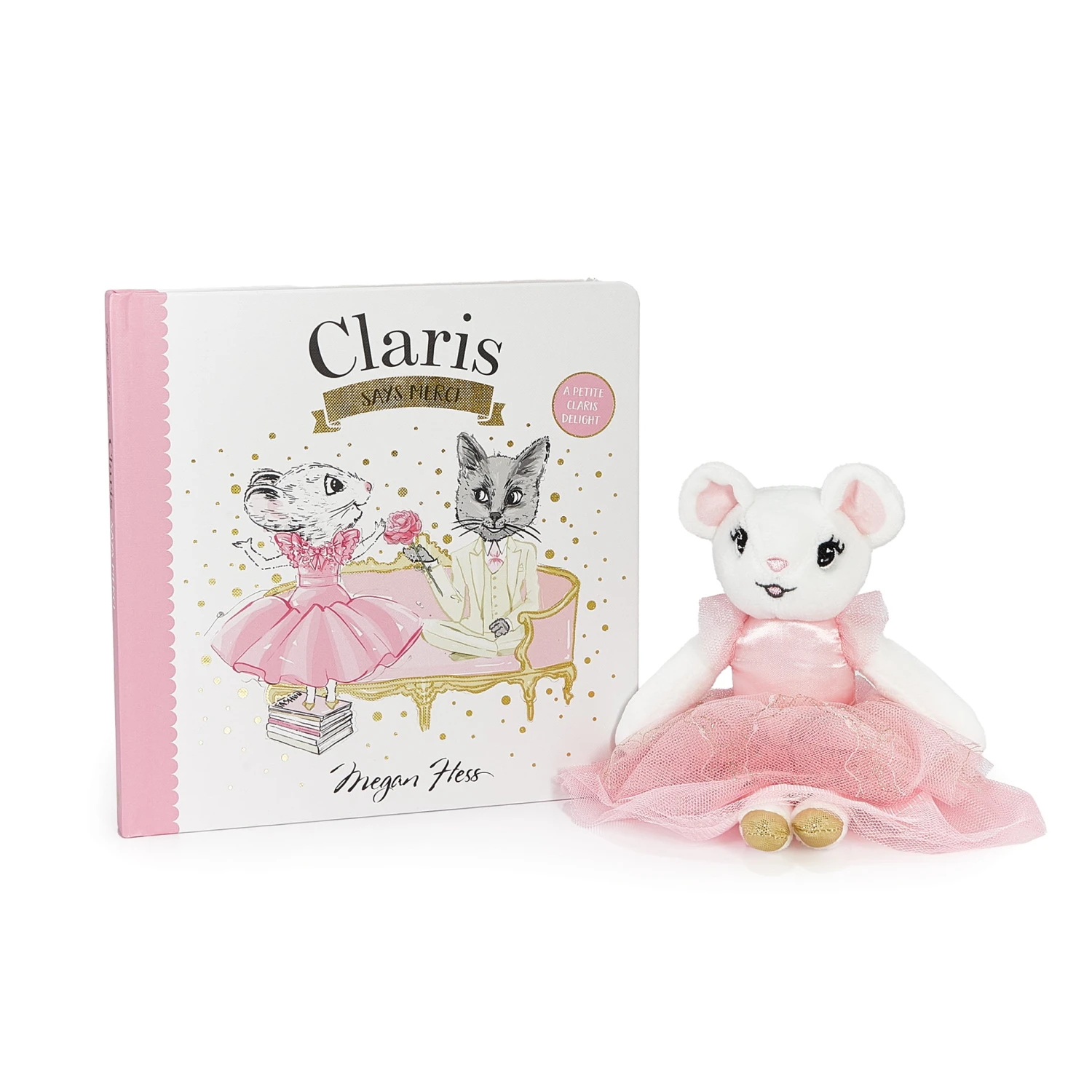 Claris The Mouse: Claris Says Merci & Pink Mini Plush Doll Book Bundle
