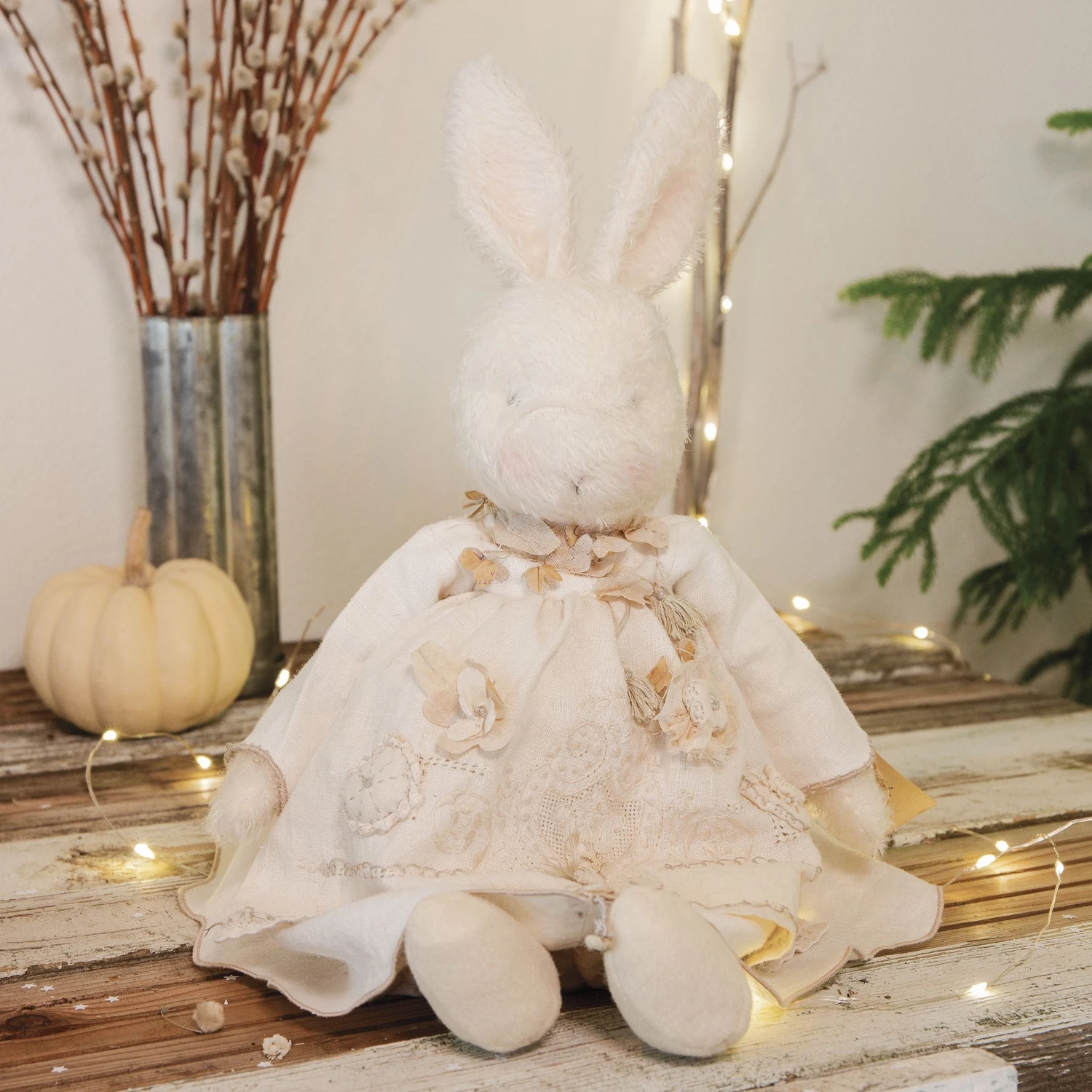 Hutch Studio - Ella Elegant - Hand-Crafted Cream Mohair Bunny