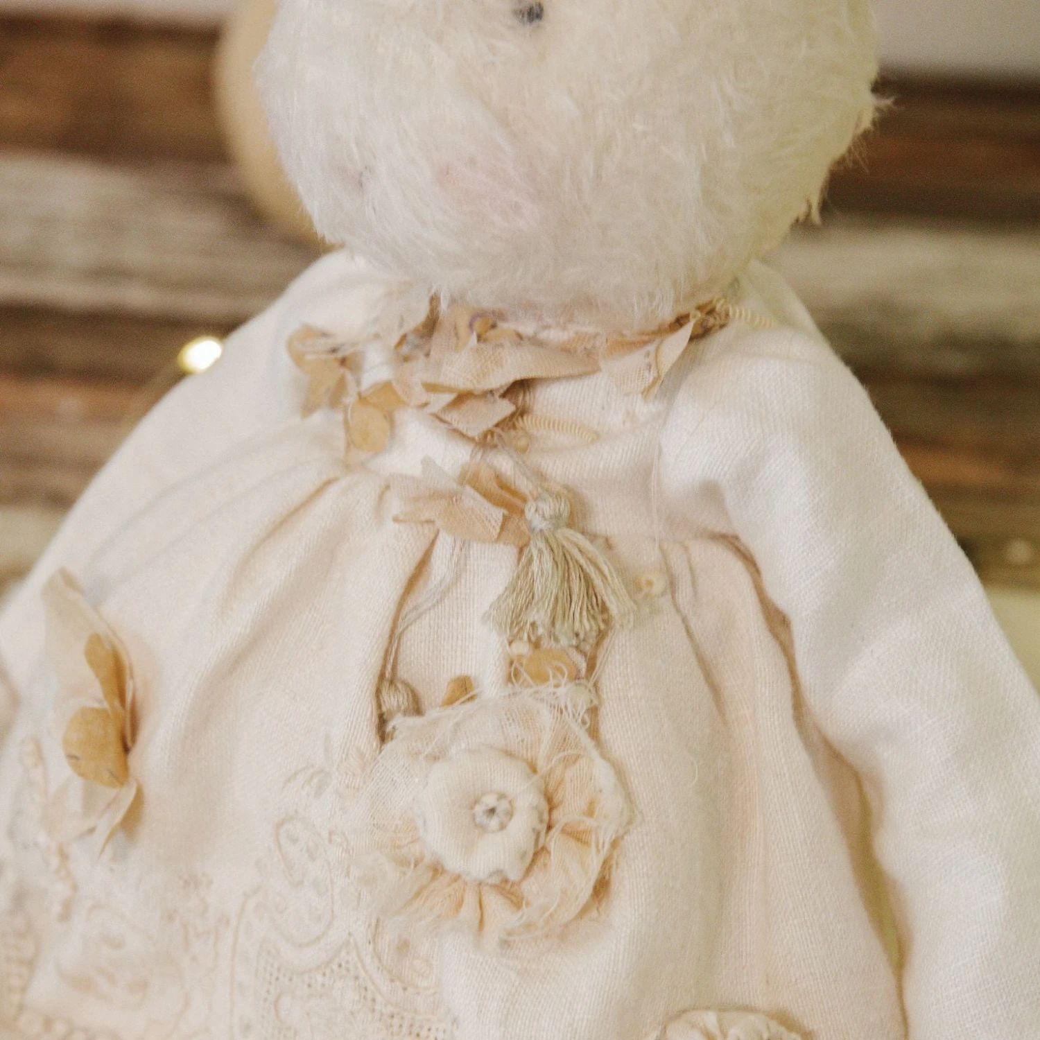 Hutch Studio - Ella Elegant - Hand-Crafted Cream Mohair Bunny - Image 3